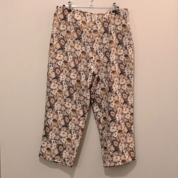Vintage Allison Taylor Silk Floral Pants - Picture 1 of 6